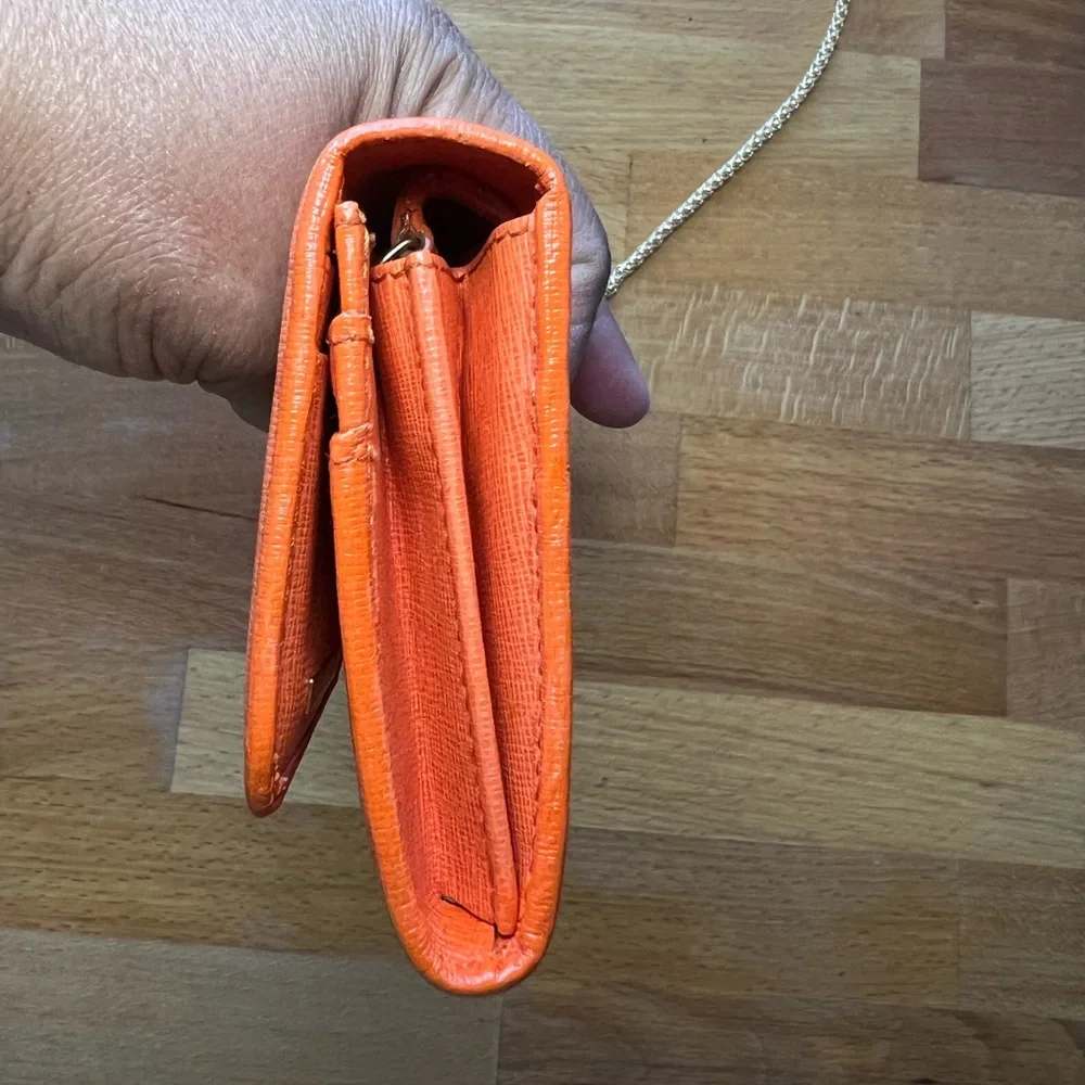 EUC Fendi Tangerine Continental Leather Wallet